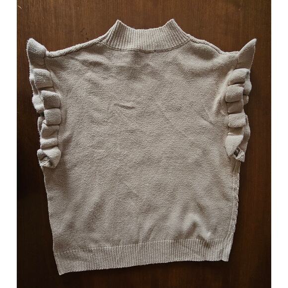 Pink Lily Cable Knit Sweater Vest, Ruffled sleeves, Sz M, Excellent cond. - Picture 5 of 13